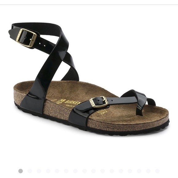 birkenstock yara black patent